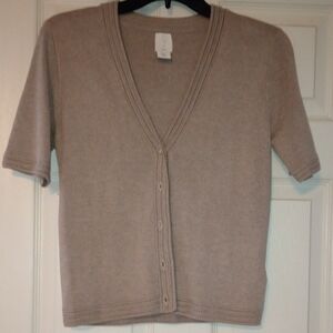 Joie Beige Short Sleeve Cardigan